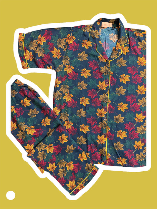 AUTUMN CANOPY PRINT LINEN PJS
