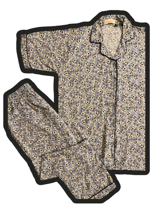 DOT FLORAL PRINT LINEN PJS