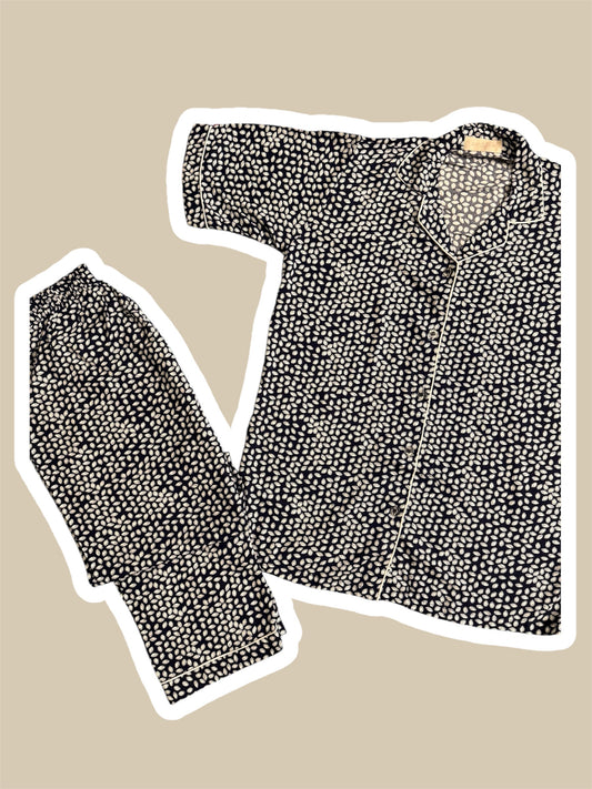 MIDNIGHT SPRINKLES PRINT LINEN PJS