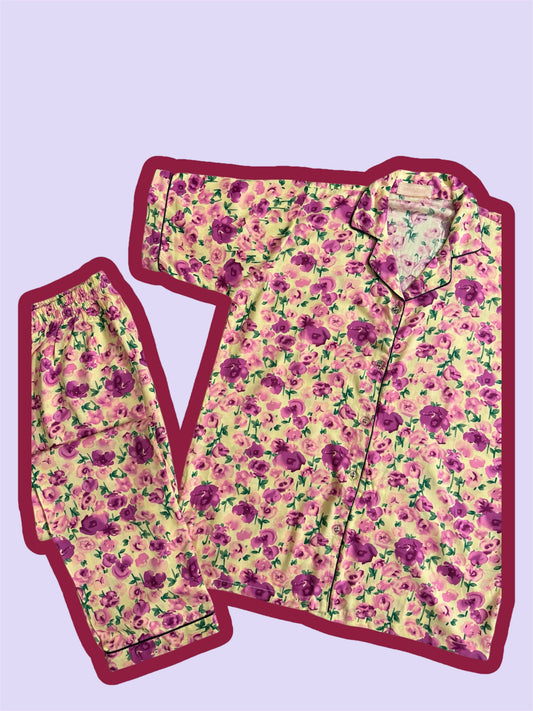 VINEYARD ROSE PRINT LINEN PJS